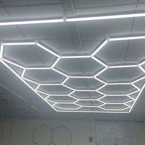 Lumières de <span class=keywords><strong>garage</strong></span> à DEL hexagonales personnalisées pour atelier, atelier, salle de sport, boutique, 5 systèmes de grille hexagonale - Product Image 2