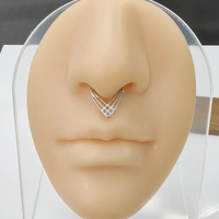 Anneau de nez Thorrk en titane ASTM F136, bijoux en titane G23, piercing de nez segmenté en forme de goutte d'eau avec fermoir