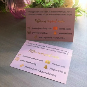 Hoge Kwaliteit Custom Luxe Goud Folie Baby Roze 10X15 Dank U Kaarten Voor Het Bedrijfsleven - Product Image 6