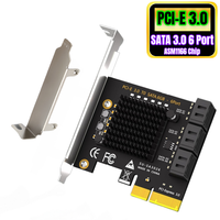Tarjeta Controladora PCI Express X1 X4 a 6 Puertos Serial ATA SATA 3.0 ASM1166 PC 6Gbps 6 Puertos PCI-E a SATA III Tarjeta de Expansión