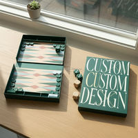 Boîte de rangement en lin pour accessoires de jeu de backgammon, design personnalisé, impression sur mesure, décorative, pour table basse