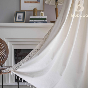 Tenda Divisoria <span class=keywords><strong>per</strong></span> Finestre in Stile Americano, Tessuto Fatto <span class=keywords><strong>a</strong></span> Mano con Motivi Floreali, Poliestere Semi-Oscurante Personalizzabile - Product Image 6