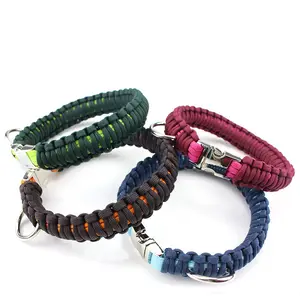 Collier de chien Cobra Paracord personnalisé robuste avec boucle en métal