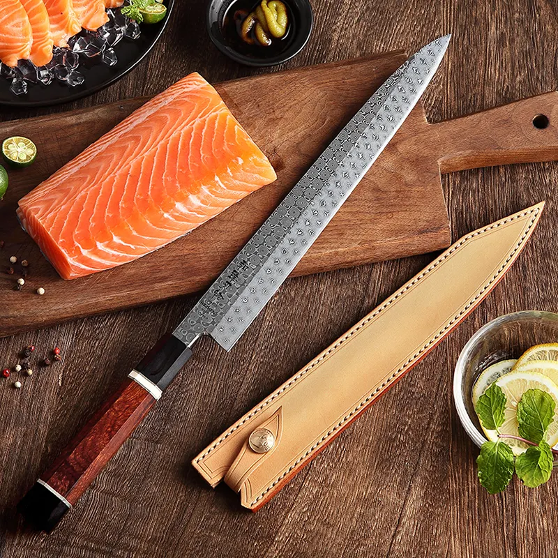 जापानी 110 परतों दमिश्क स्टील के रसोई Kiritsuke टुकड़ा करने की क्रिया चाकू सुशी sashimi चाकू रेगिस्तान आयरन लकड़ी संभाल के साथ