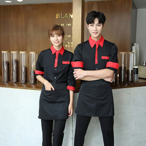 <span class=keywords><strong>Salopette</strong></span> d'hôtel haut de gamme pour hommes et femmes, tenue thaïlandaise à manches longues, de couleur <span class=keywords><strong>rouge</strong></span> et noire, style hôtel, nouvelle collection 2020 - Product Image 4