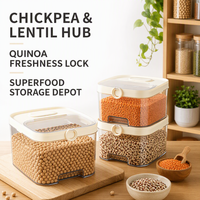 Seau de stockage en plastique pour céréales, prêt à l'emploi, 5L, pour riz et farine, anti-insectes, anti-humidité, conception hermétique