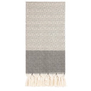 Zigzag and Square Symbols Patterned Like Chessboard Snazzy Pestemal <b>Towel</b> With Tassels New Fashion Modeled <b>Towel</b> %100 Cotton - Product Image 3