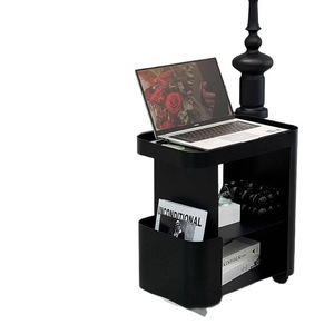 Table d'appoint noire pour canapé, table basse mobile, table de salon, chariot de luxe léger, table de <span class=keywords><strong>chevet</strong></span> <span class=keywords><strong>en</strong></span> <span class=keywords><strong>fer</strong></span> à roulettes, table de <span class=keywords><strong>chevet</strong></span> <span class=keywords><strong>en</strong></span> pierre, internet - Product Image 5