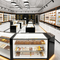 Vitrine de présentation de tabac moderne de luxe sur mesure, mobilier pour magasin de tabac, OEM ODM, écologique, haute qualité, vitrine de vente au détail à LED