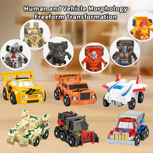 Robot transformable en métal style <span class=keywords><strong>dessin</strong></span> <span class=keywords><strong>animé</strong></span>, figurine d'action, échelle 1:64, jouet à friction, voiture, <span class=keywords><strong>camion</strong></span>, avion, char pour garçons, cadeau - Product Image 1