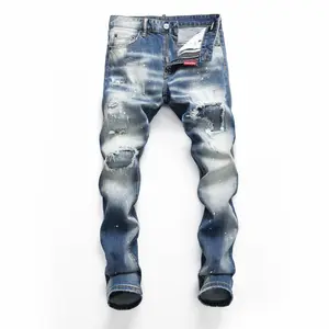 Slim Flare Distressed Panel Jeans Mens Bootcut Jeans In  Skinny Jeans Pants Custom Design Men Wholesale Fashion Clothing