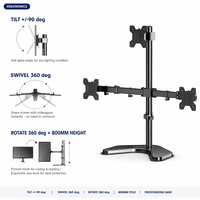 Soporte de Escritorio para Tres Monitores de 13 a 32 Pulgadas, Soporte Independiente Resistente para 3 Monitores con Base Pesada, VESA 75 100 mm