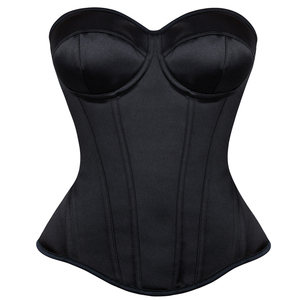 Top Corto Strapless Elegante para Mujer, Corsé Ajustado con Cintura Ceñida, Top de Satén en Negro, Blanco, Morado, Rojo y Marrón - Product Image 3