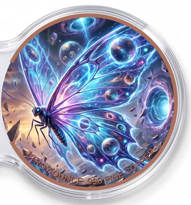 Moneta Doppia Personalizzata 999 Cu con Design Biomeccanico Maestoso di <span class=keywords><strong>Centipede</strong></span> vs Farfalla per la Comunità Cyberpunk - Product Image 2