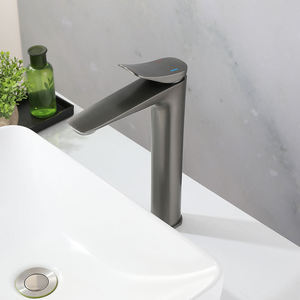 Round 59-1 Brass High Basin Faucet, Single Hole Deck Installation, Single Handle Long Bathroom Sunroom Faucet - Product Image 3