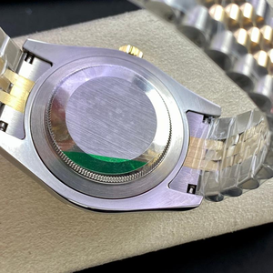 Montres mécaniques pour hommes, <span class=keywords><strong>montre</strong></span> en métal, style tendance, <span class=keywords><strong>montre</strong></span> automatique de luxe pour hommes, cadran <span class=keywords><strong>noir</strong></span>, lunette cannelée bicolore dorée - Product Image 6