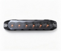 Luz Estroboscópica de Advertencia Delgada de 6 LED para Montaje en Superficie, 130 mm, 10 W, 9 Modos de Destello, Lámpara Intermitente Impermeable para Camiones, Furgonetas, Autobuses y Remolques