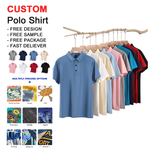 Polo en piqué de coton de haute qualité pour tenue de travail décontractée et sportive, respirant, tricoté, avec badge décoratif, à prix abordable - Product Image 1