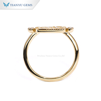 Bague signet en or jaune 14k 18k pour femme Tianyu Gems, bague en or avec lion