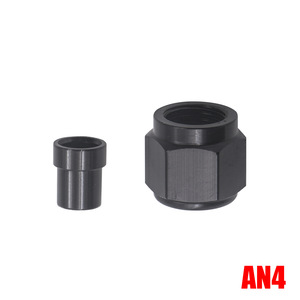 Conector de tubo rígido de aluminio HOSO RACING con tuerca y manguito AN4-AN12 para modificación automotriz - Product Image 2