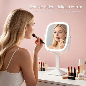 <span class=keywords><strong>Miroir</strong></span> de maquillage de table avec 3 modes de couleur, luminosité réglable, hauteur réglable, télescopique, <span class=keywords><strong>miroir</strong></span> cosmétique rechargeable - Product Image 2