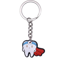 Llavero con Forma de Diente de Dibujos Animados Lindo Anillo de Llave de Diente para Regalo de Estudiantes de Odontología Personal de Oficina y Enfermeras