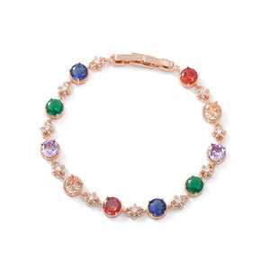 Fashion Charm <b>Bracelet</b> Colored Zircon Star Design Party Jewelry <b>Copper</b> Alloy Bezel Setting - Product Image 4
