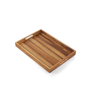 Plateau de service en bois rectangulaire personnalisé, plateau de table en bois pour café et thé, plateau de service en bois pour fruits et légumes - Product Image 1