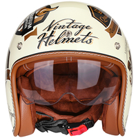 Design classique personnalisé 3/4 visage ouvert Style Vintage bulle visière ABS EPS Double lentilles rétro casque de moto