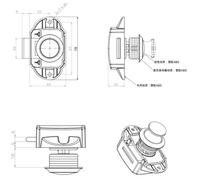 Serrure à bouton antivol YH2076 sans clé pour tiroir d'armoire de camping-car ou bateau, poignée en alliage de zinc, épaisseur 14-16 mm, pour verrouillage de moteur de camping-car