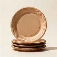 Assiettes en papier jetables de haute qualité, personnalisées, robustes, écologiques, pour fêtes, livraison rapide, 9 pouces, kraft