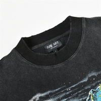 T-shirt surdimensionné en coton épais délavé à l'acide avec impression DTG, logo vintage, graphique photo, style streetwear, personnalisable