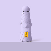 Logo personnalisé Mini parapluie de protection UV compact portable à cinq volets avec poche pour adultes housse de soleil et de pluie pliante avec étui à capsules