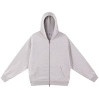 Hoodie Kasual Harian 420gsm dengan Saku Samping, Model Longgar, Bahu Jatuh, Resleting, Bahan French Terry Tebal dan Lembut, Desain Kustom, Laris Manis