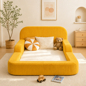 <span class=keywords><strong>Lit</strong></span> pour tout-petits à design à <span class=keywords><strong>sol</strong></span> bas, <span class=keywords><strong>Montessori</strong></span>, CertiPUR-US, OEKO-TEX, mousse haute densité, lavable en machine, meubles de chambre à coucher, à partir de 3 ans - Product Image 3