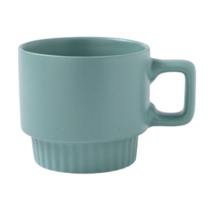 Tasses en céramique empilables, design minimaliste en porcelaine, impression sérigraphique, cadeaux d'affaires - Product Image 3