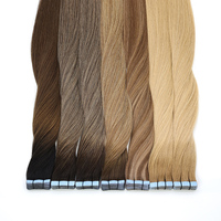 Extensiones de Cabello con Cinta Adhesiva de Diseño de Alta Gama Personalizadas de Fábrica, 100% Cabello Humano Virgen, Extensiones de Cinta Adhesiva de Doble Trama para Mujer