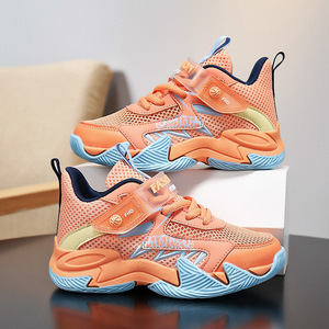 Chaussures de basket-ball pour enfants, printemps-été, nouvelles baskets respirantes en mesh avec fermeture velcro, antidérapantes, résistantes à l'usure, pour garçons - Product Image 4