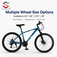 Vélo de montagne à suspension avant, frein à disque, transmission multi-vitesses, pneus à crampons, vélo tout-terrain