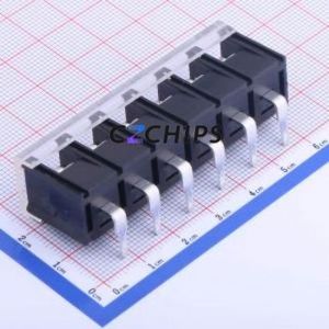 KF48R-9.5-6P Barrier Terminal Block Bent Lead Through Hole,P=9.5mm Connector With Cover Plate 9.5mm 1x6P Right Angle Pin - Product Image 2