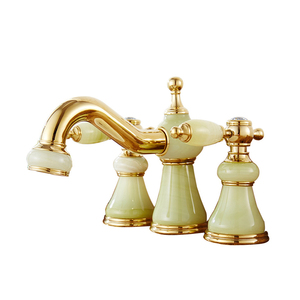 Phong cách Châu Âu Jade nước vòi nước đôi xử lý nóng và lạnh phòng tắm lưu vực vòi nước - Product Image 5