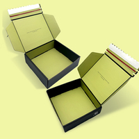 Boîtes plates en carton ondulé écologique avec logo vert Emballage d'expédition Mailer Kraft Box Tear Strip Zipper Box For Small Business