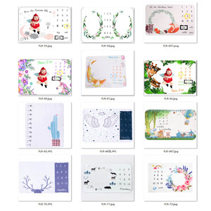 맞춤 인쇄된 부드러운 플리스 아기 성장 기록 담요 유기농 신생아 사진 촬영 배경 담요 - Product Image 4
