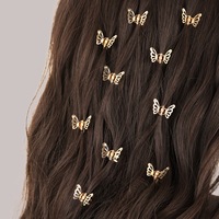 Pinces à cheveux 2026 – Mini-pinces papillon dorées creuses en métal, petites et solides, pour femmes, accessoires de coiffure tendance