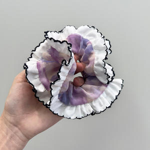 Diadema Francesa Vintage con Estampado Floral, Doble Capa de Encaje, Banda para el Cabello Estilo Ballet, para Mujer, Ajustable, Elástica, Accesorios para el Cabello Estilo Boho - Product Image 6