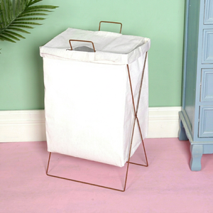 Modern White Fabric Storage Basket With Metal Frame And Cartoon Dinosaur Design <b>For</b> Closet Organization - Product Image 1