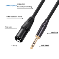 Câble microphone double blindé 1/4 6.35mm vers XLR mâle 3Pin pour console de mixage