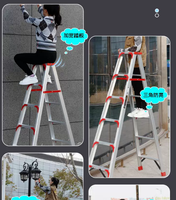 Échelle pliante en alliage d'aluminium Xinxing XX-ALSL06, haute résistance, 5 marches, capacité de charge 300 kg/300 lb, verrouillage manuel, escalier de gymnastique