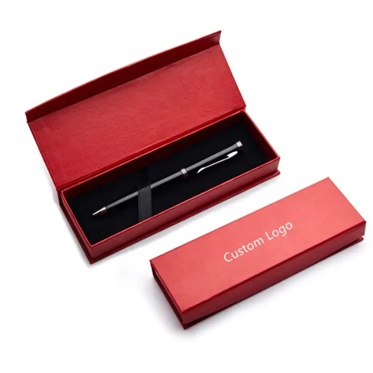 Personnalisé Imprimé Carton Stylo Cadeau Boîte avec Aimant rigide de luxe en carton de forme de livre boîtes en papier pour stylo signet et ventilateurs