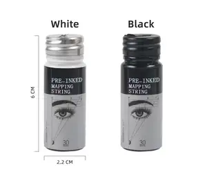 El más nuevo OEM Maquillaje permanente Cadena de mapeo preentintada en blanco y negro Microblading permanente 30m Cuerda de mapeo entintada